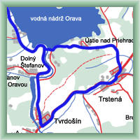 Cyklotrasy - Trstená - Oravská přehrada - Trstená