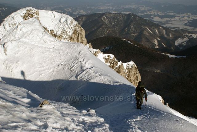 Poslední kroky k vrcholu Velkého Rozsutce.Zimní výšlap 3.3.2012.