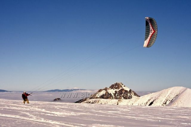 Snowkitting na Fatře