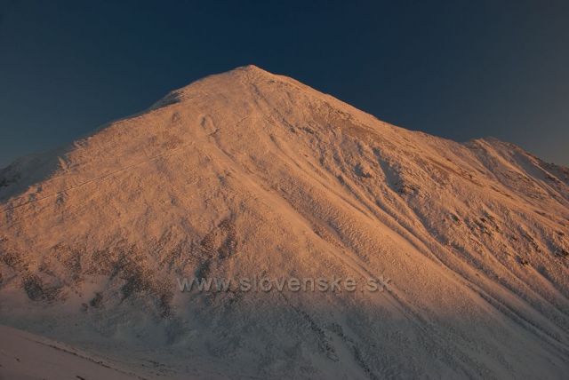 Bystrá v zapadajícím slunci